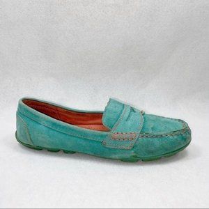 Cynthia Rowley Aqua Blue Squeeze Driving Moccasins